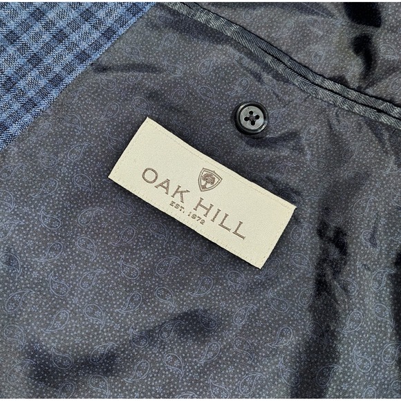 Oak Hill Sport Coat Blazer Jacket Mens 50/52R Plaid Blue Two Button  2XL - Picture 5 of 13